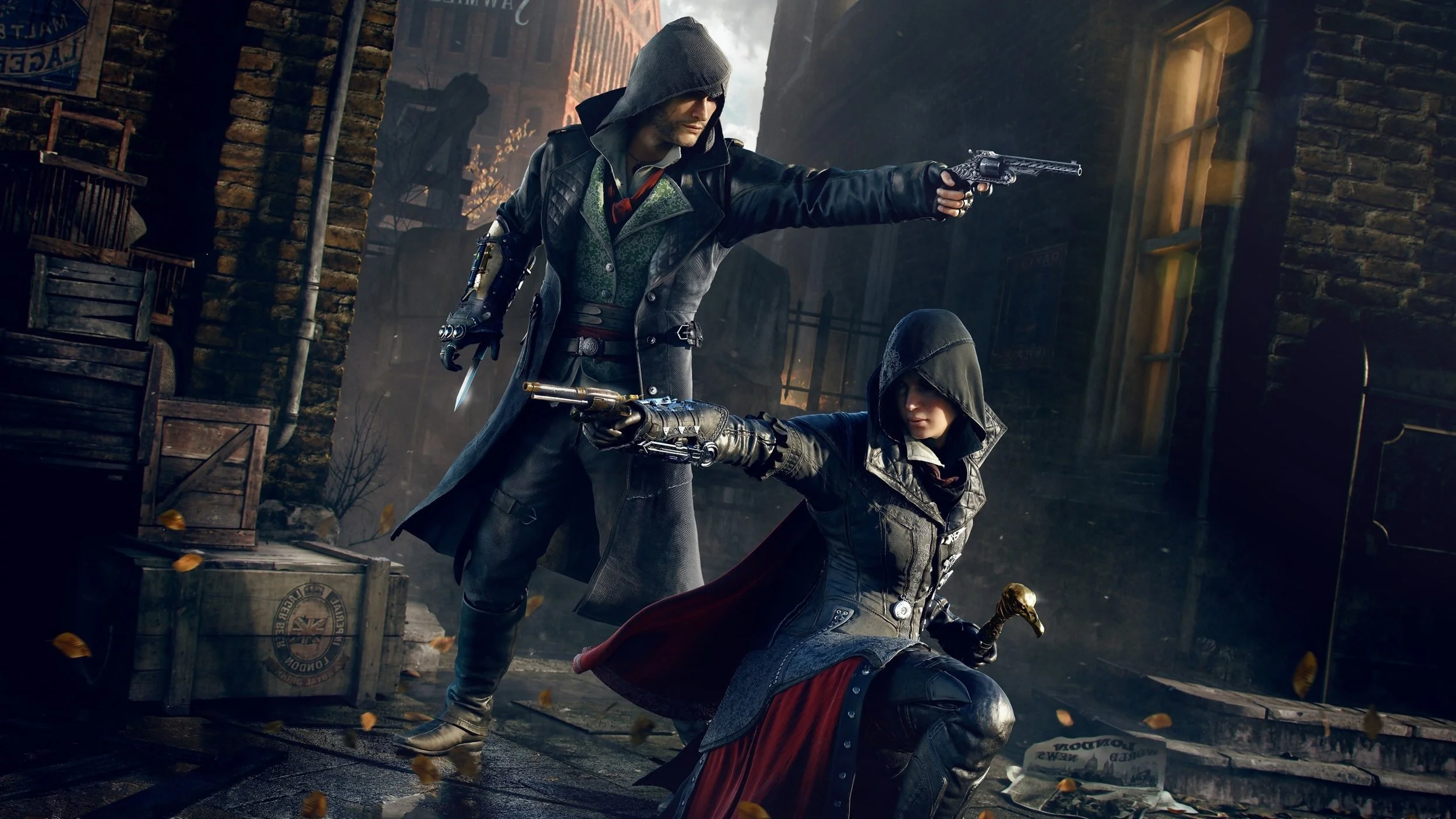 Jacob and Evie Frye in a Victorian London alley — Assassin's Creed Syndicate